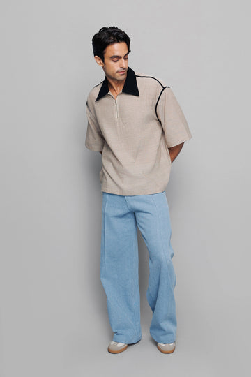 Collared Zip Box Tee