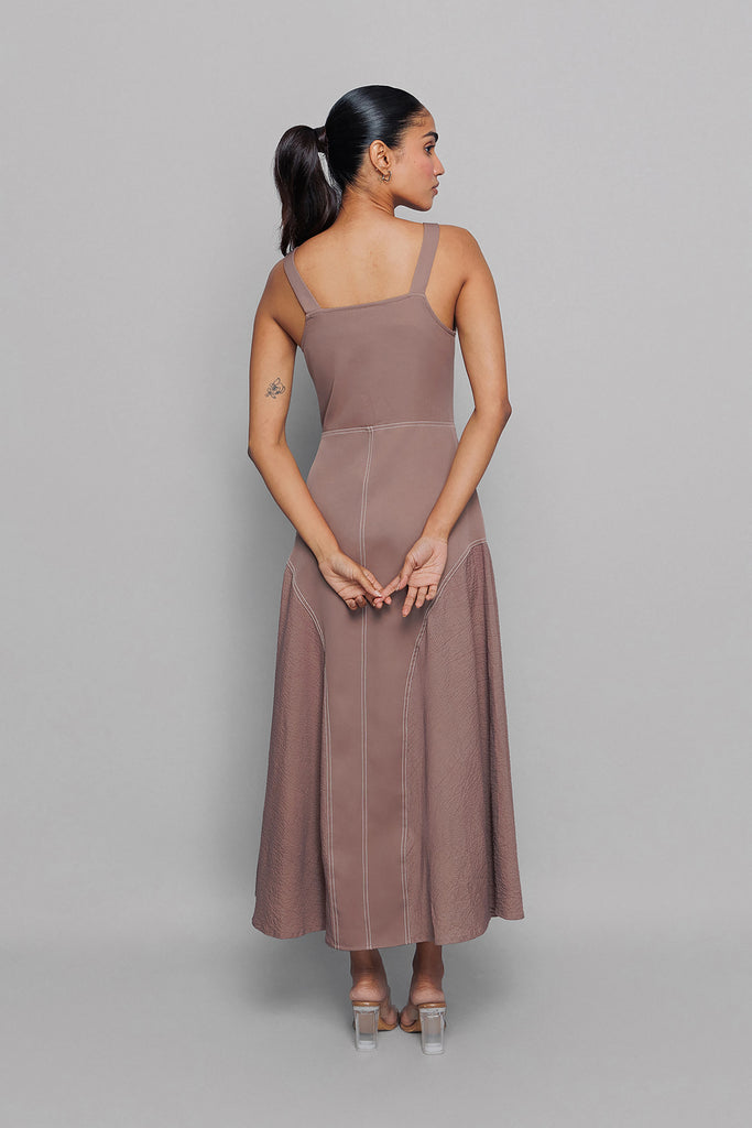 Grey Mocha Zip Dress