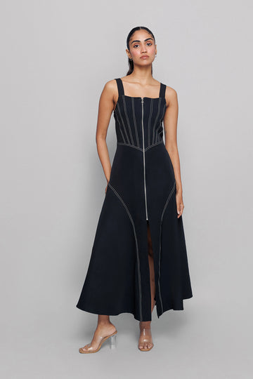 Jet Black Zip Dress