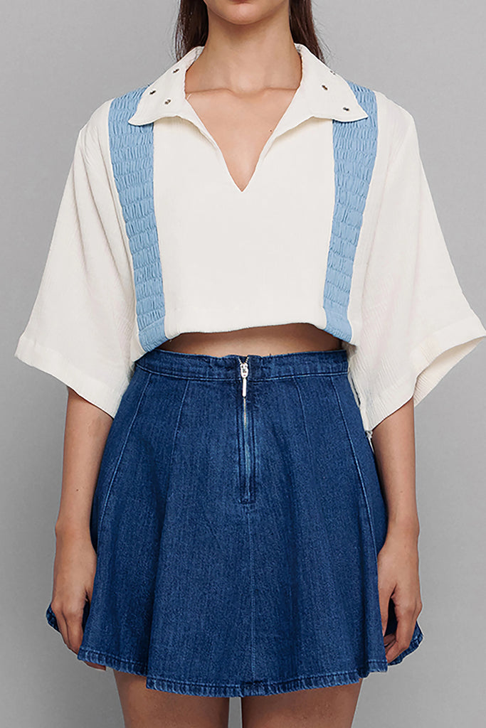Eyelet Panelled Top