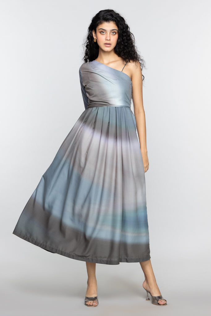 Gradient Pleated Dress