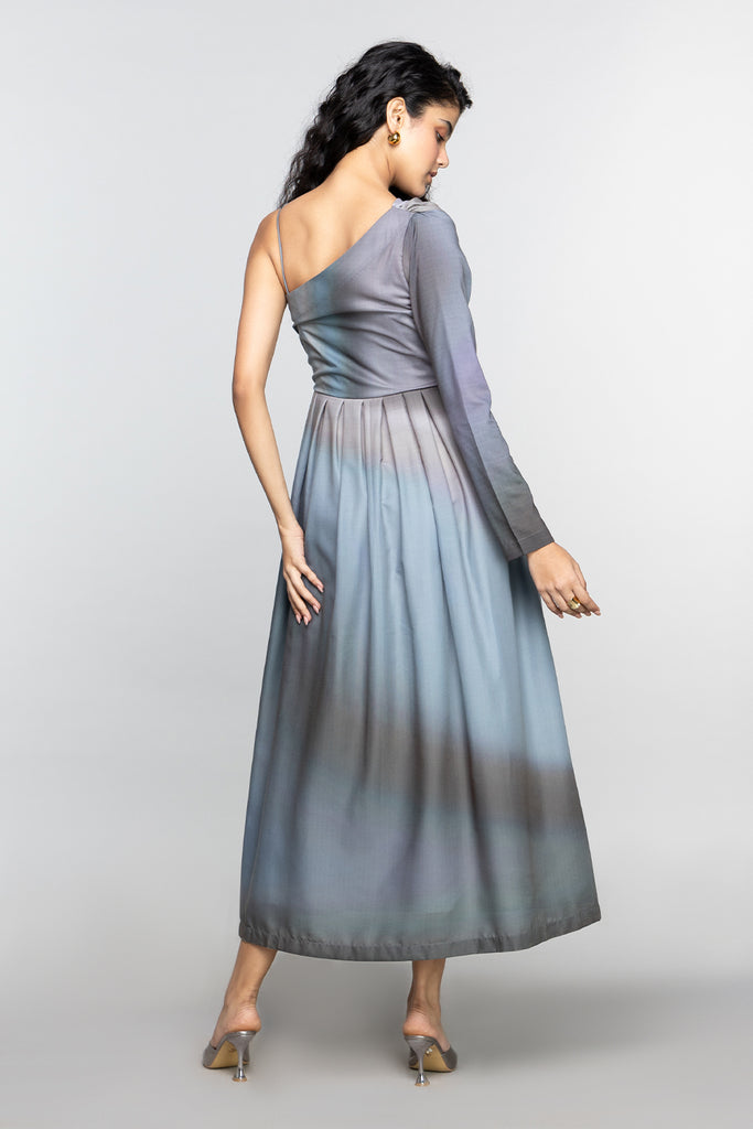 Gradient Pleated Dress