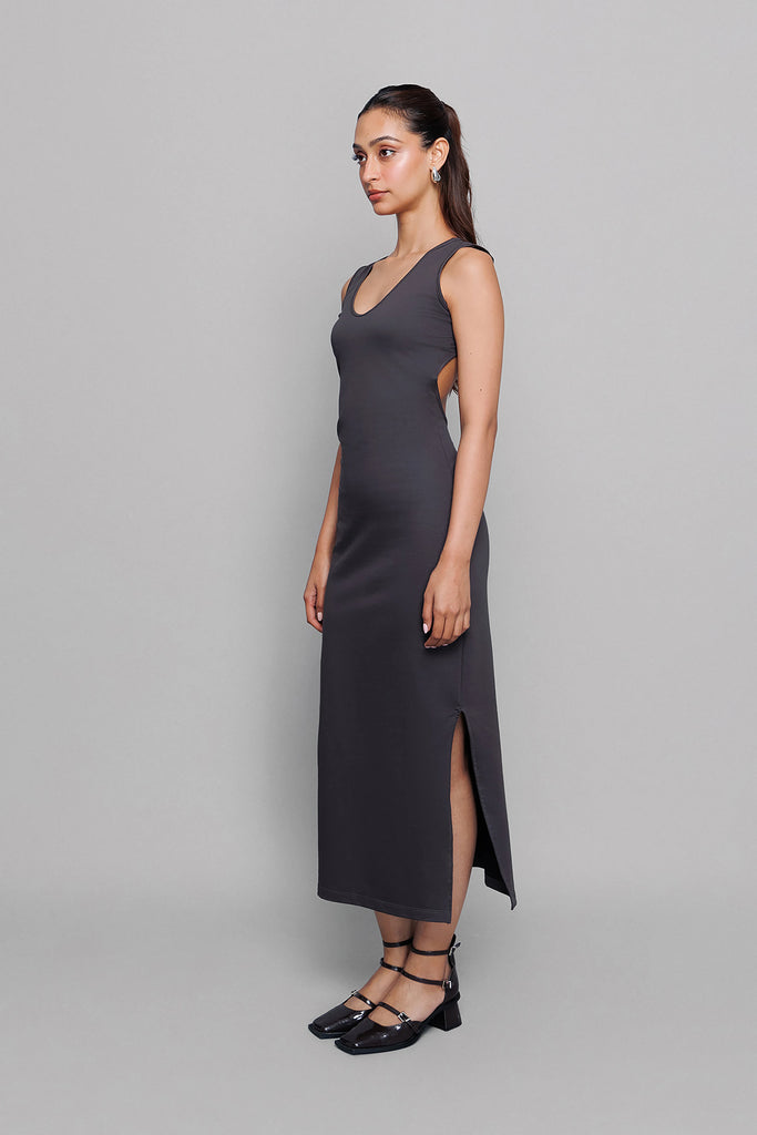 Eyelet Backless Statement Dress