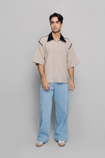 Collared Zip Box Tee