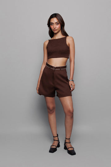 Smock Ring Top Brown