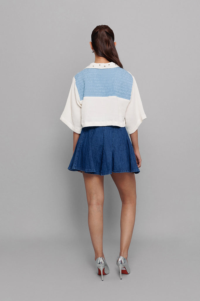 Eyelet Panelled Top