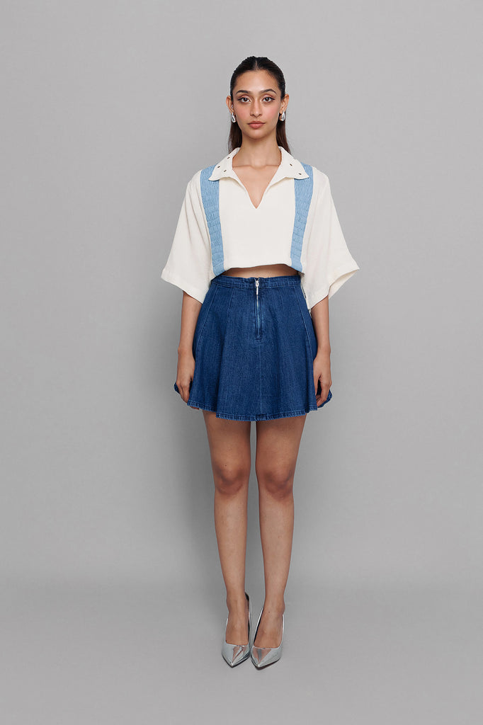 Eyelet Panelled Top