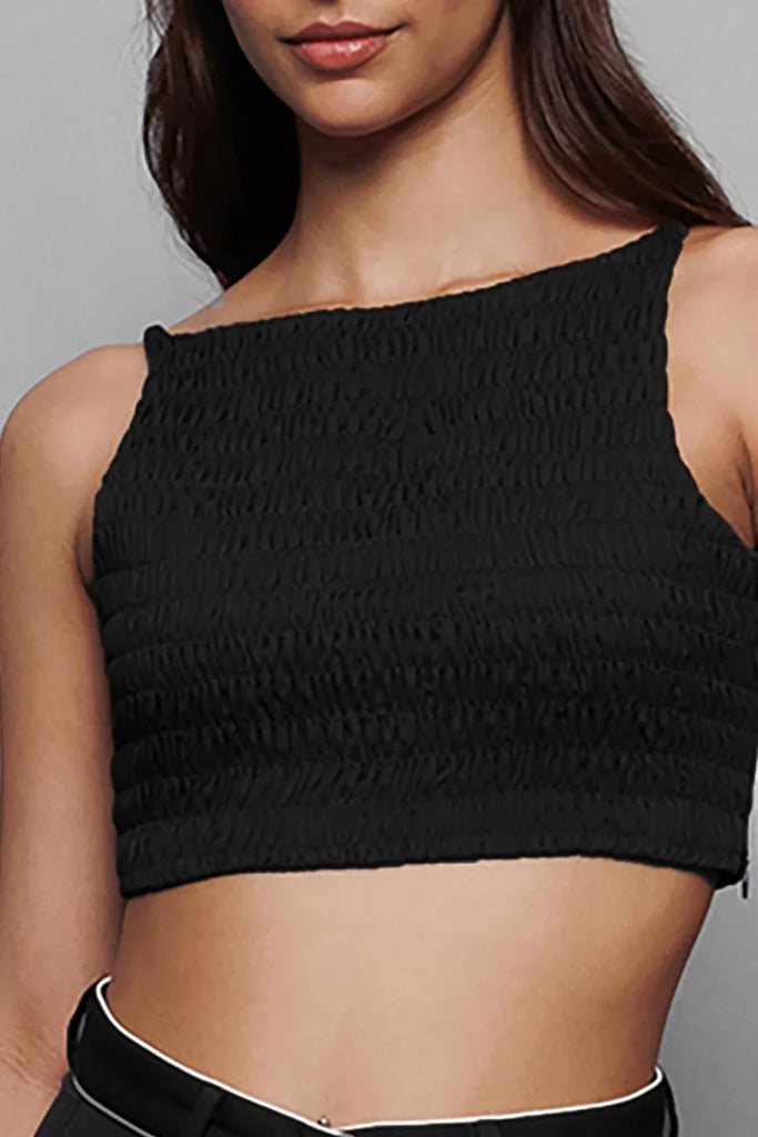 Black Smock Ring Top
