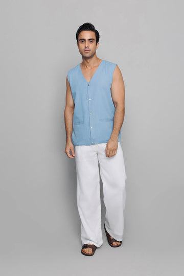 Denim Double Brested Vest