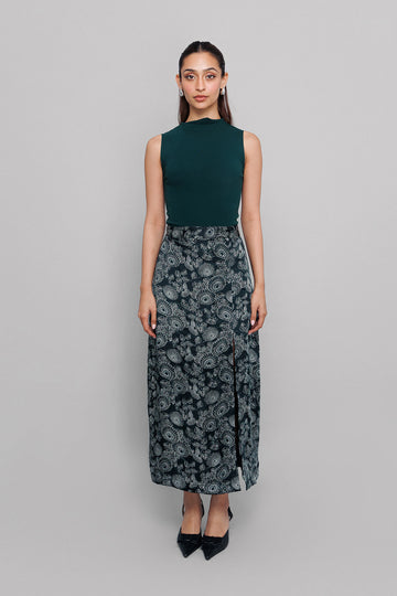 Black Sip Slit Skirt