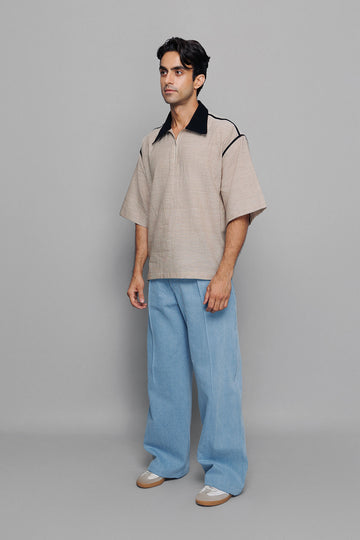 Collared Zip Box Tee