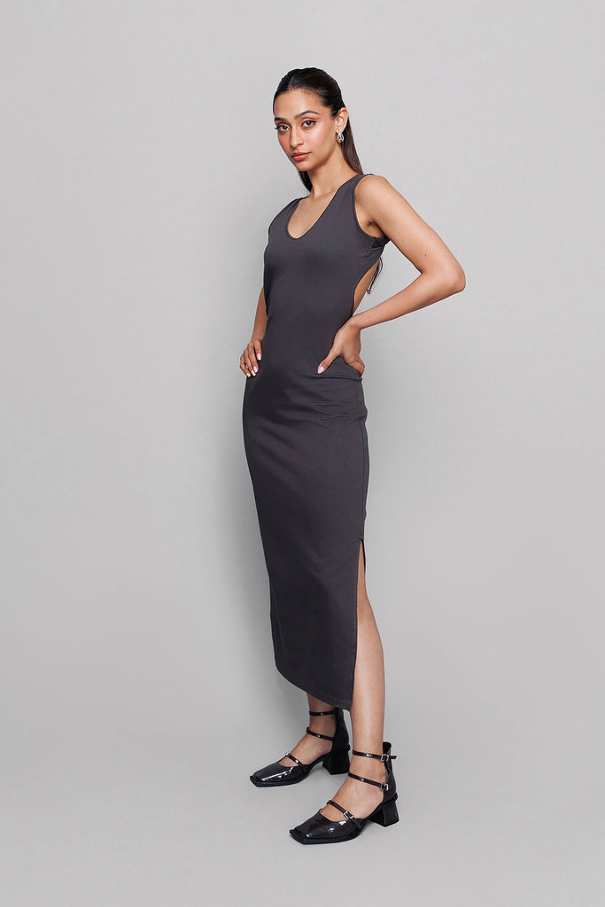 Eyelet Backless Statement Dress